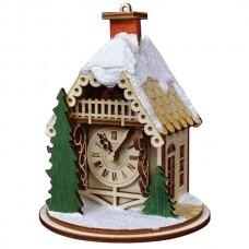 NEW - Ginger Cottages Wooden Ornament - Alpine Time Clock Shoppe